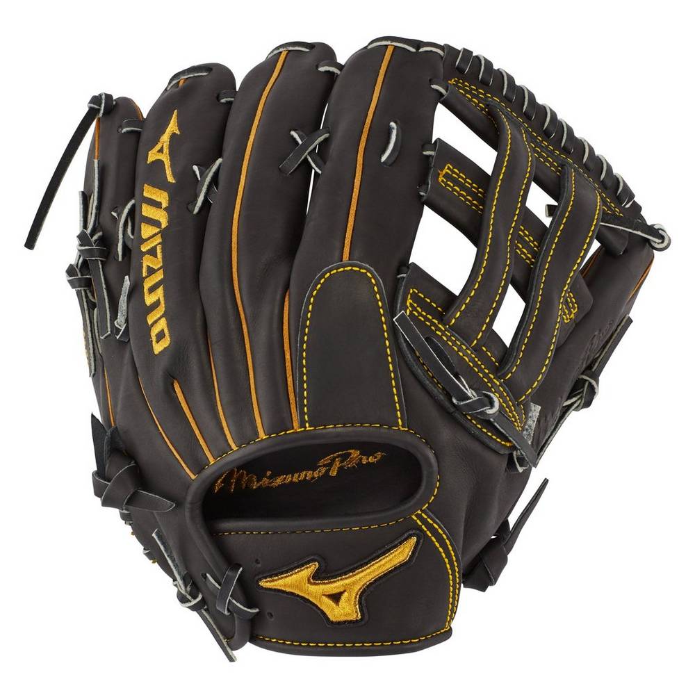 Mens Mizuno Pro Outfield 12.75" - Deep Pocket Baseball Gloves Black Philippines (QAHEGT652)